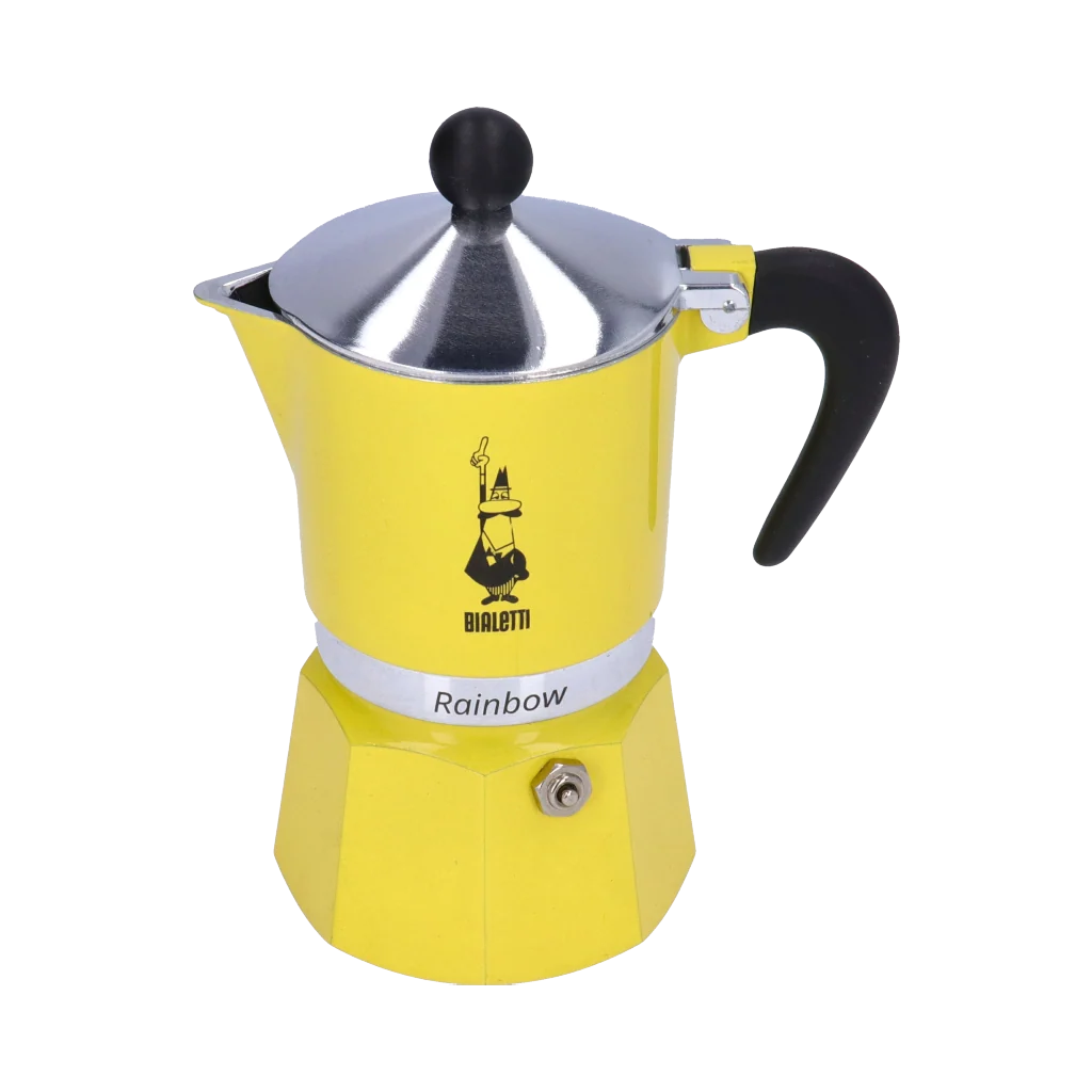 Bialetti Moka Rainbow Stovetop Espresso Maker - 3 cup (150ml) / Yellow Coffee