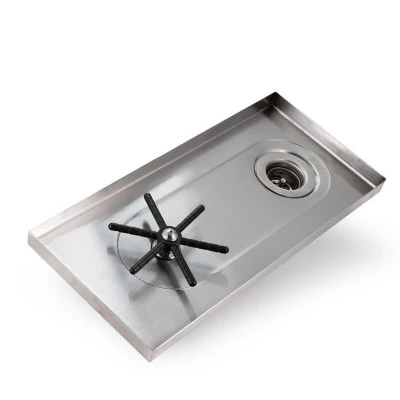 Espresso Parts 7"x15"x7/8" Rinser with Side Spray Coffee - Image 2