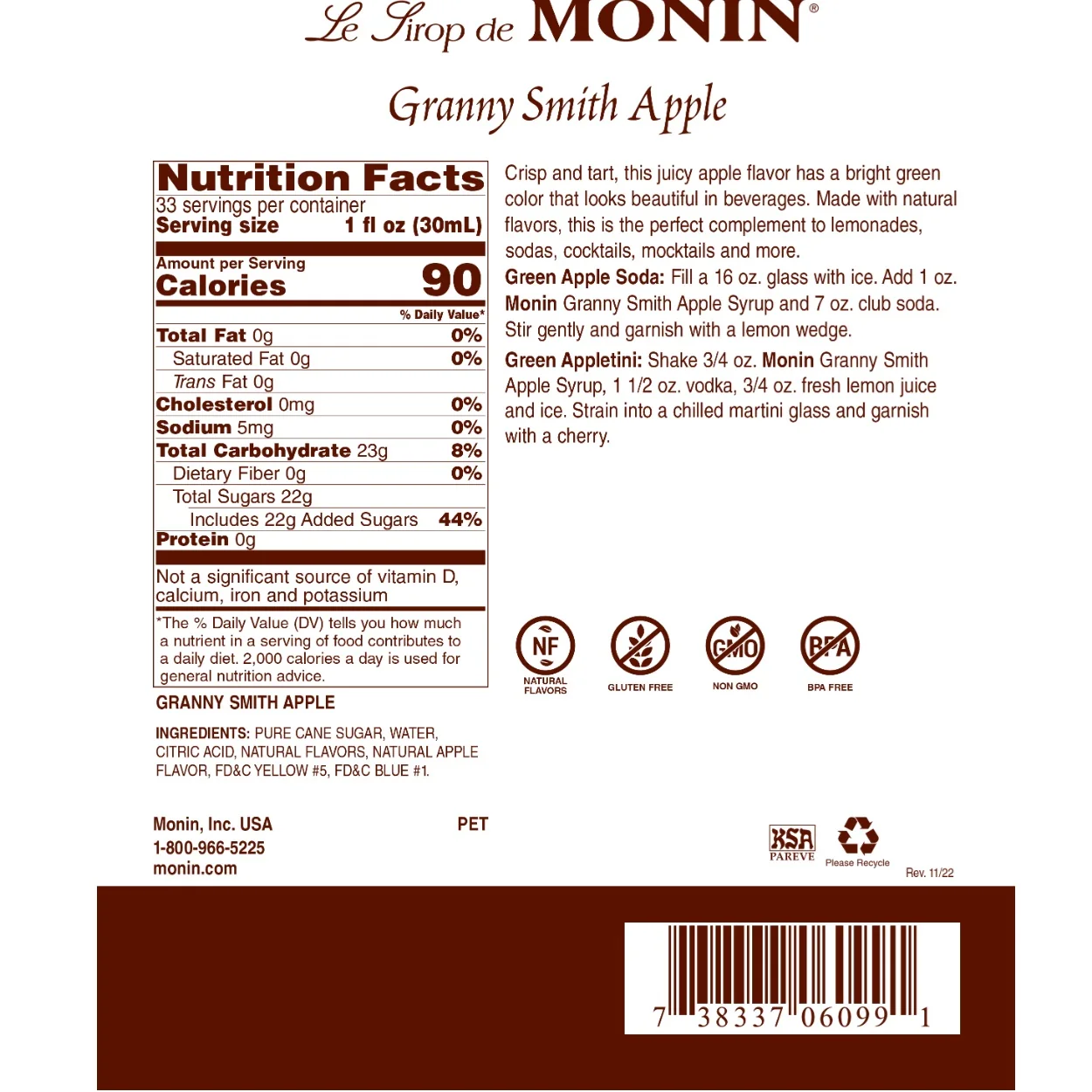 Monin Granny Smith Syrup Tea - Image 2