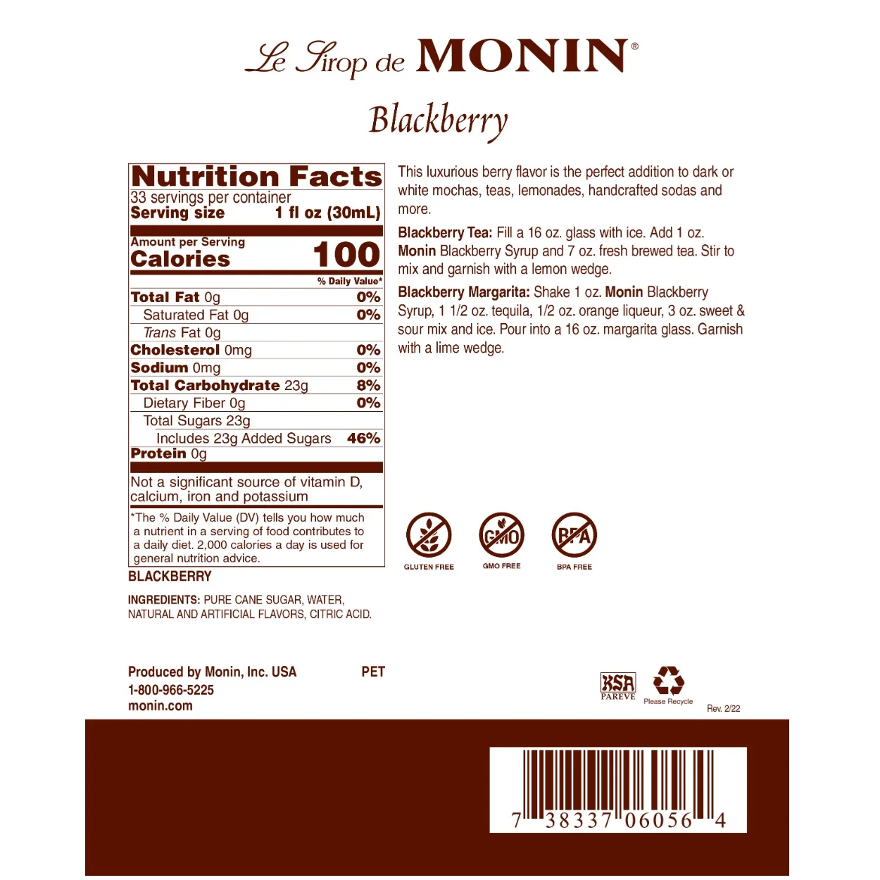 Monin Blackberry Syrup Tea - Image 2