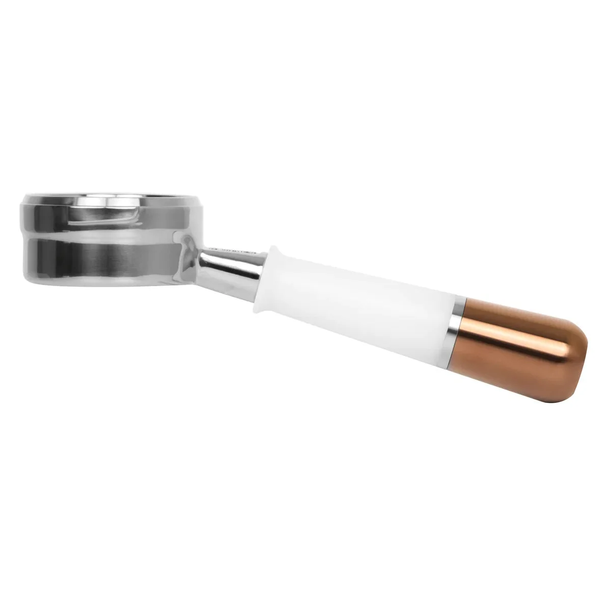 Pesado Stainless Steel Bottomless Hybrid Portafilter (Gaggia Classic) - White / Bronze Coffee - Image 9