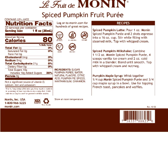 Monin Spiced Pumpkin Puree Coffee - Image 2