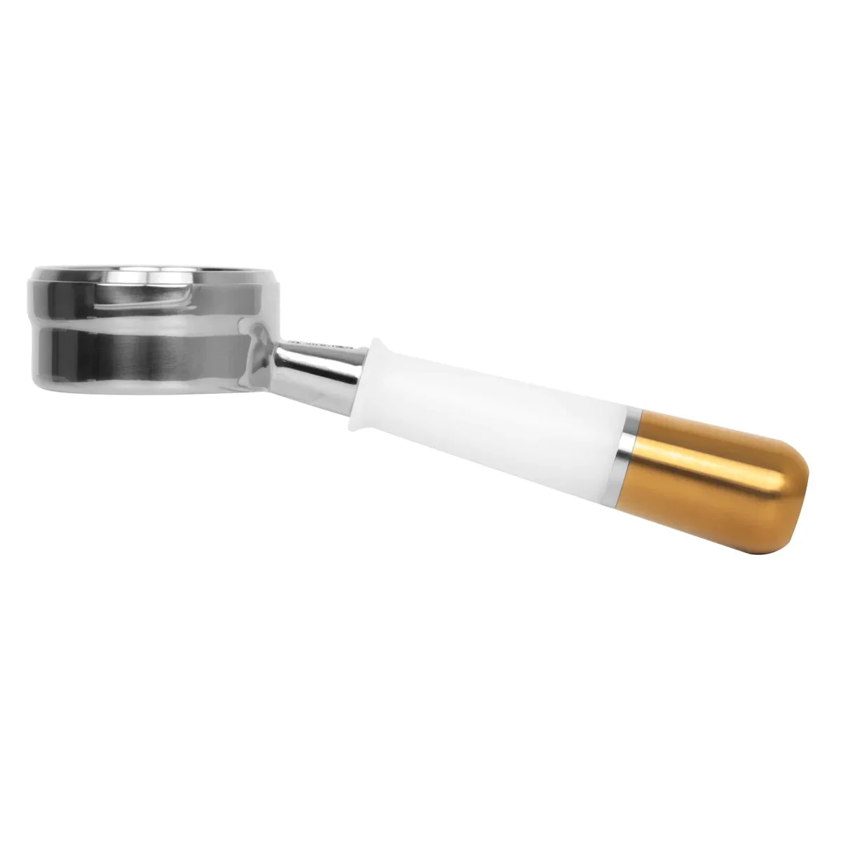 Pesado Stainless Steel Bottomless Hybrid Portafilter (Gaggia Classic) - White / Bronze Coffee - Image 10